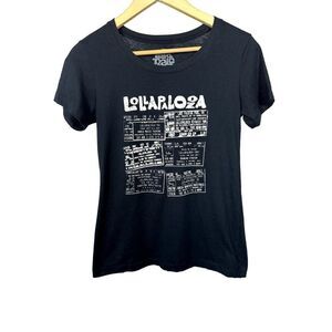 LOLLAPALOOZA Women's Festival Graphic Crew Neck Short Sleeve TShirt Black Medium